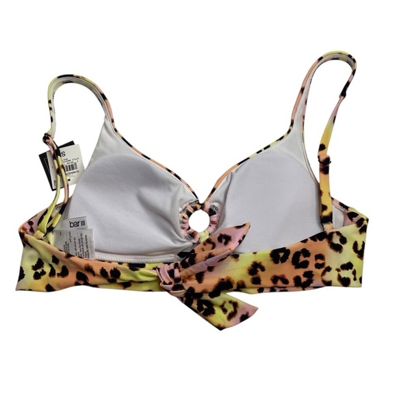 Bar III Banded Ring Bikini Top & High-Rise Bikini Bottoms Summer Heat Animal New - Picture 6 of 11